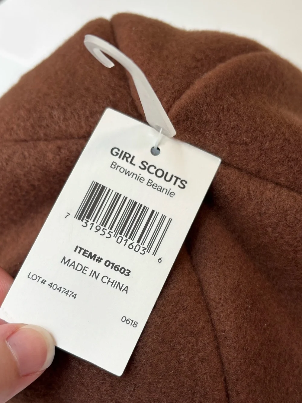 NWT Girl Scouts Brownie Beanie cap, size large
